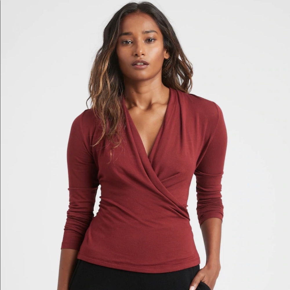 BRAND NEW Banana Republic faux-wrap top
